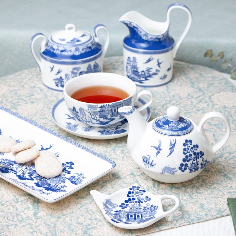 Grace Teaware Porcelain 4-Piece Tea for One (Blue Willow) - Image 3